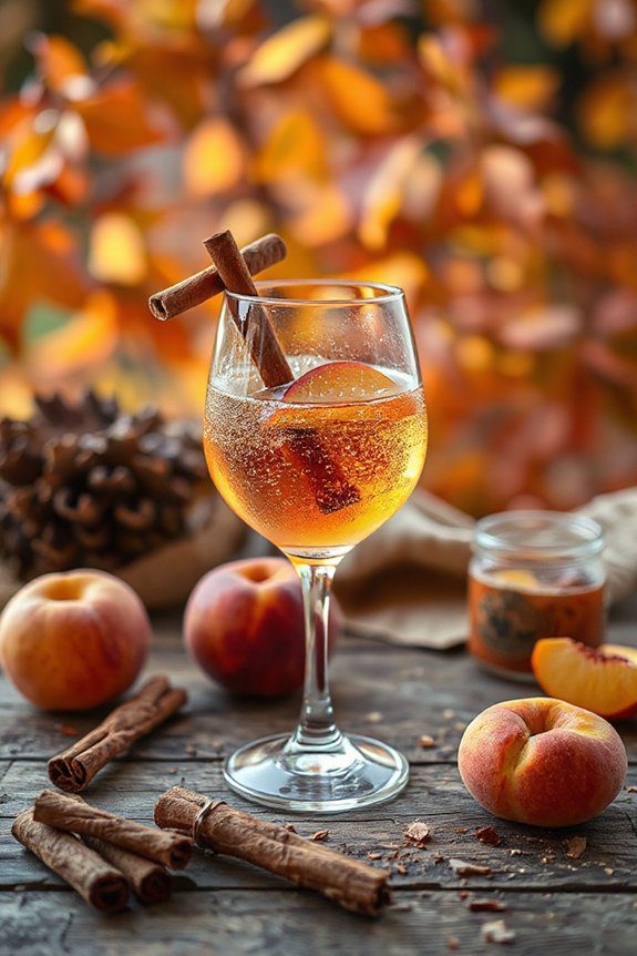 cinnamon peach brandy cocktail