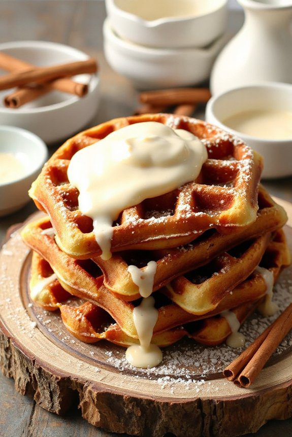 cinnamon roll waffle delight