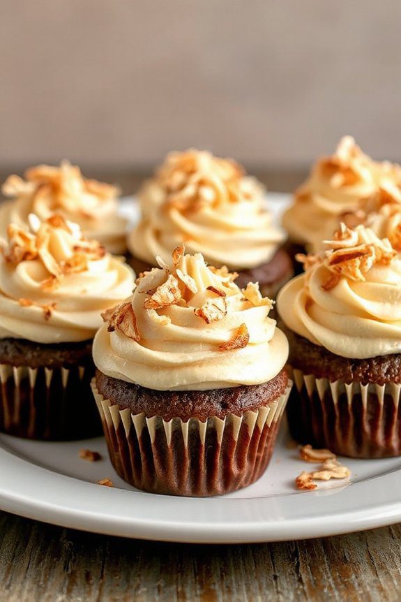 coconut infused chocolate cupcakes