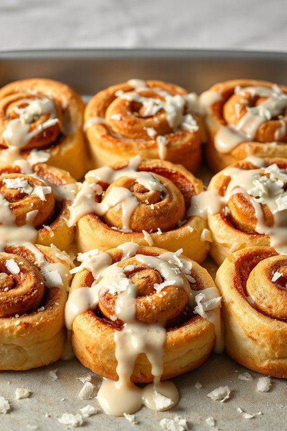 coconut infused cinnamon roll delight