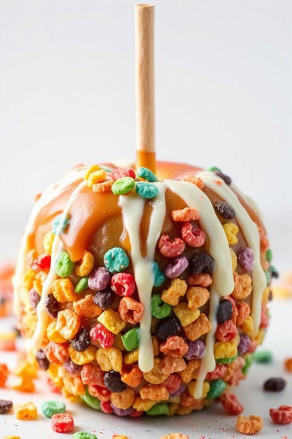 colorful caramel apple treats