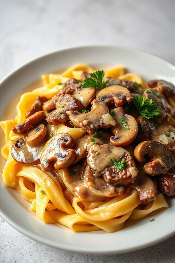 comforting beef and noodles
