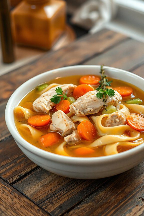 comforting chicken noodle soup