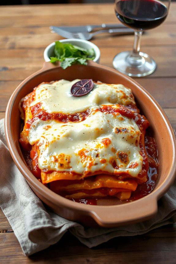 creamy autumn vegetable lasagna
