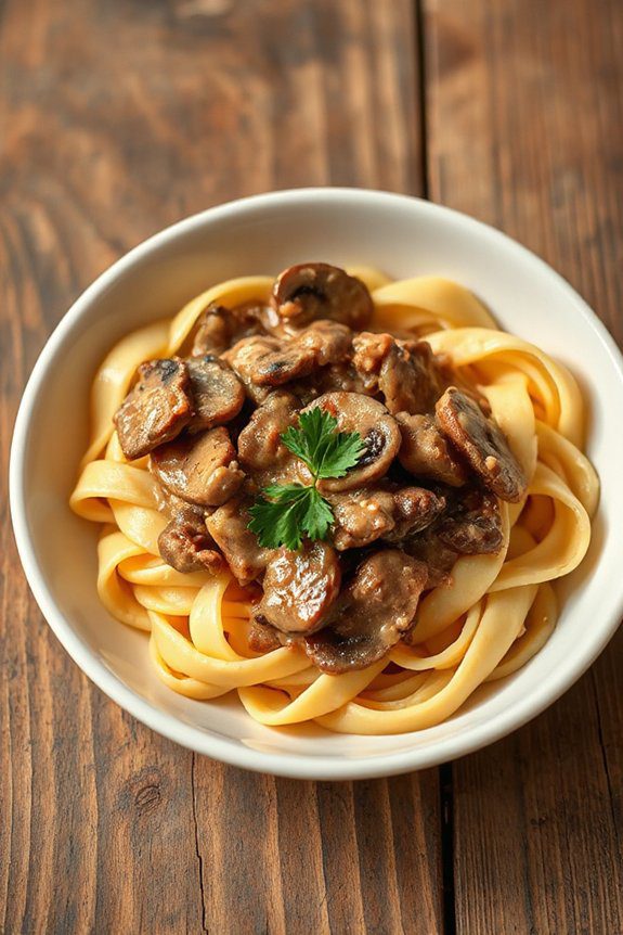 creamy beef noodle dish
