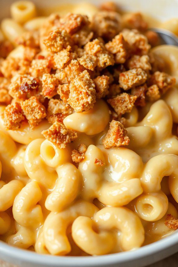 creamy cheese crunchy topping