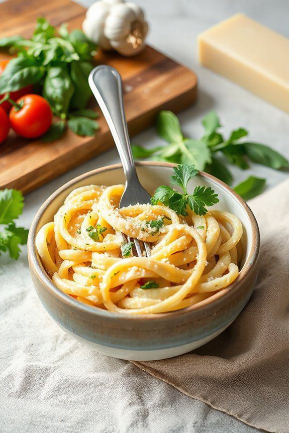 creamy garlic parmesan pasta