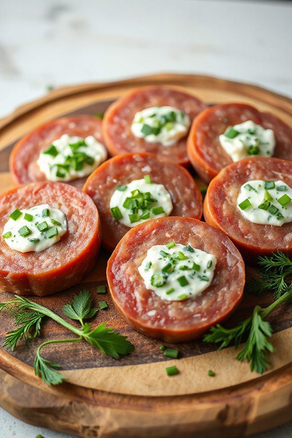 creamy herbed bologna bites