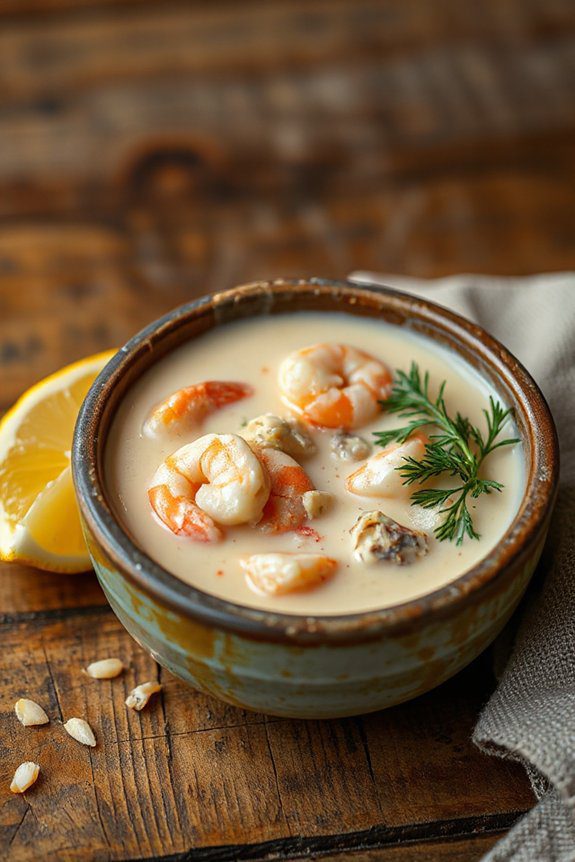 creamy lemon dill seafood bisque