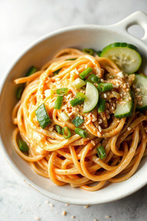 creamy nutty noodle dish