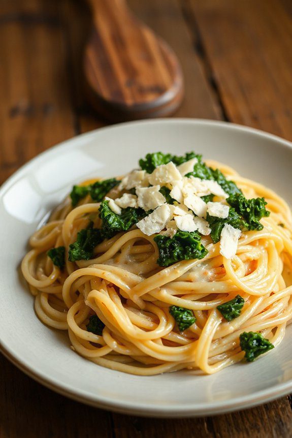 creamy pasta with kale