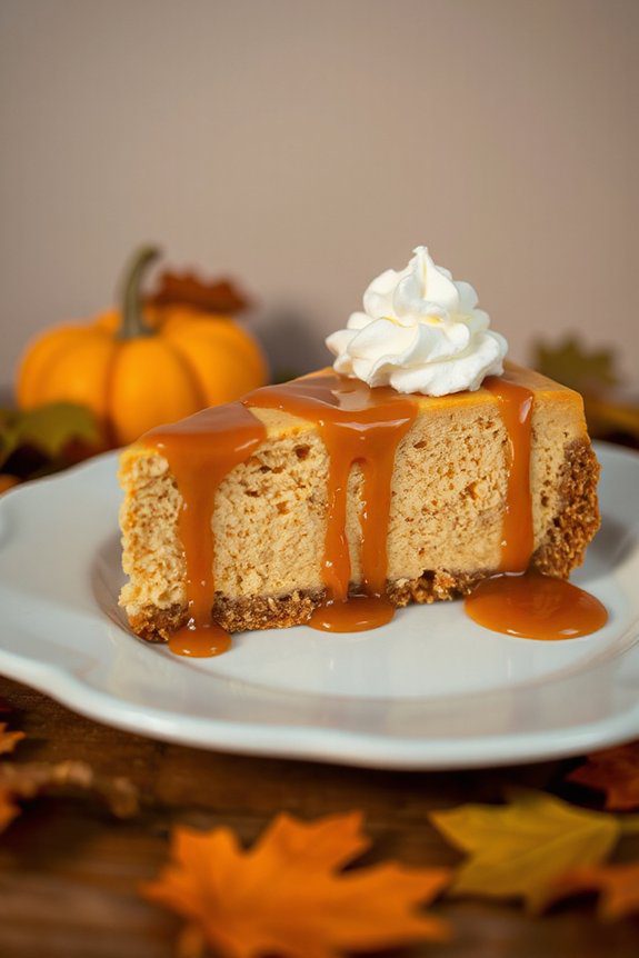 creamy pumpkin caramel cheesecake