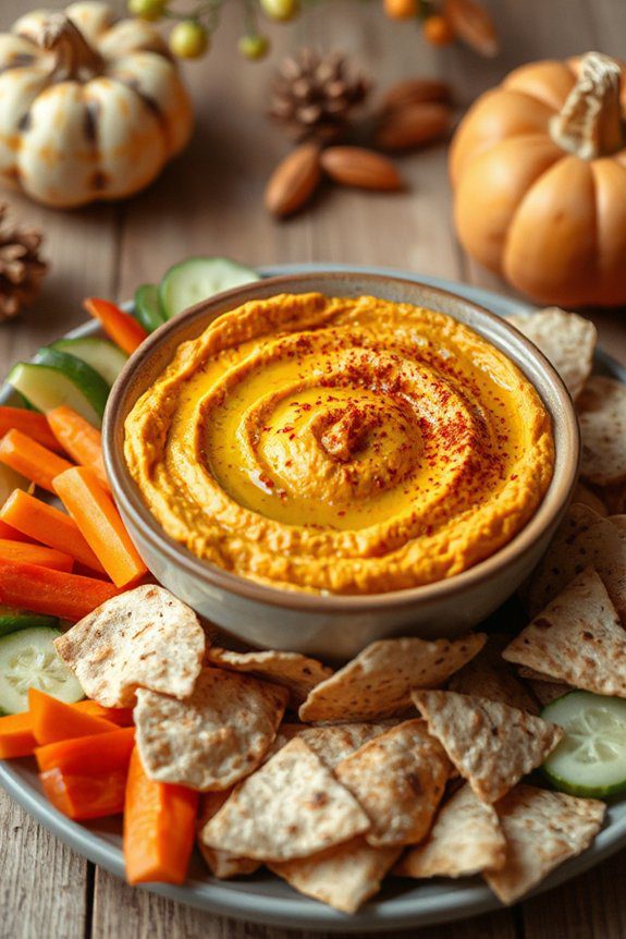 creamy pumpkin hummus dip