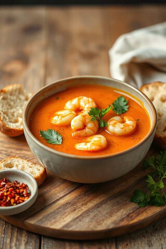 creamy tomato shrimp bisque