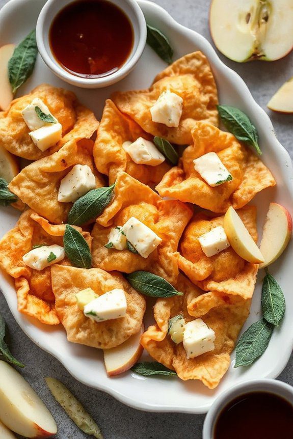 crispy apple sage wontons