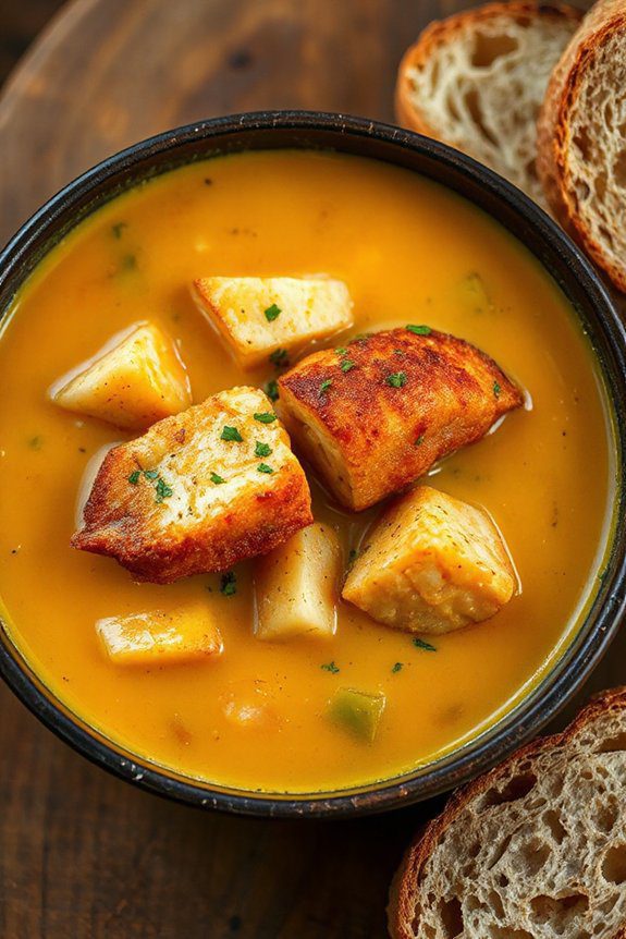 crispy beer battered fish gumbo