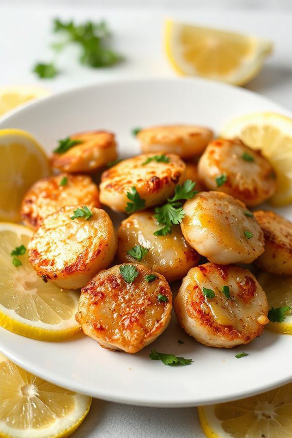 crispy lemon garlic scallops
