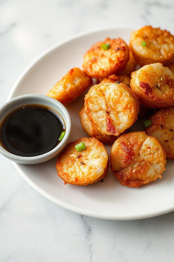 crispy scallops with soy