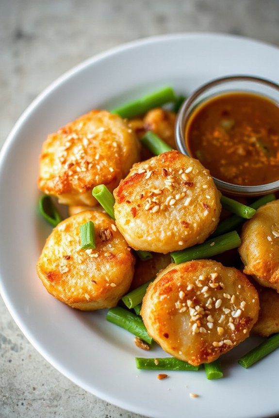 crispy sesame scallops delight