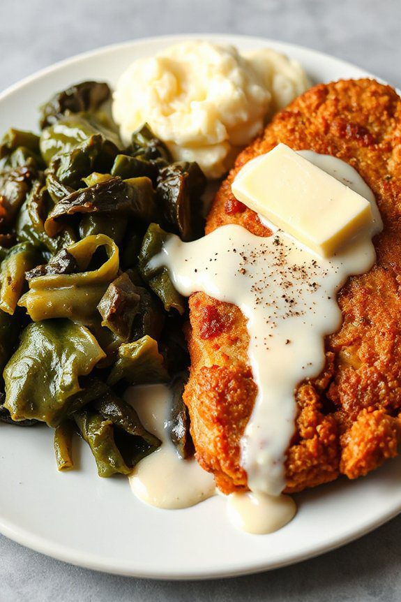 crispy steak with gravy