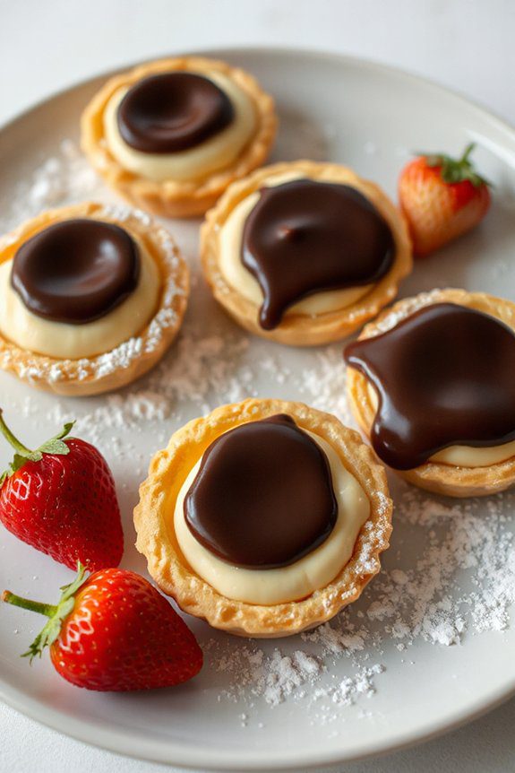 decadent chocolate custard tarts