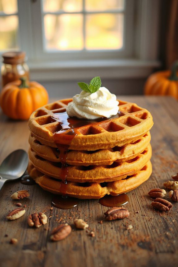 delicious autumn pumpkin waffles