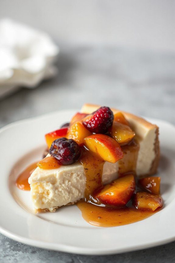 delightful brandied fruit cheesecake