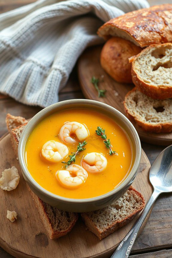 delightful seafood squash bisque