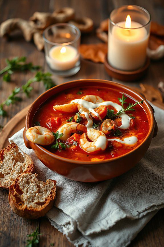 delightful seafood tomato bisque