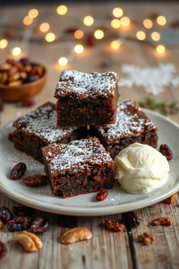 festive fudgy mincemeat brownies