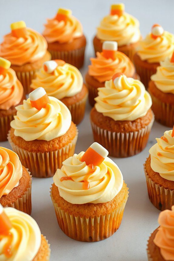 festive halloween candy cupcakes