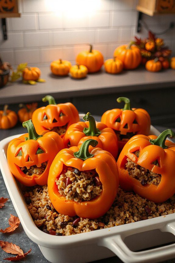 festive halloween stuffed peppers