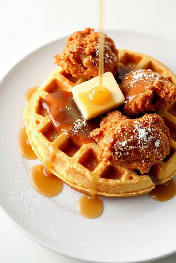 fried chicken on waffles