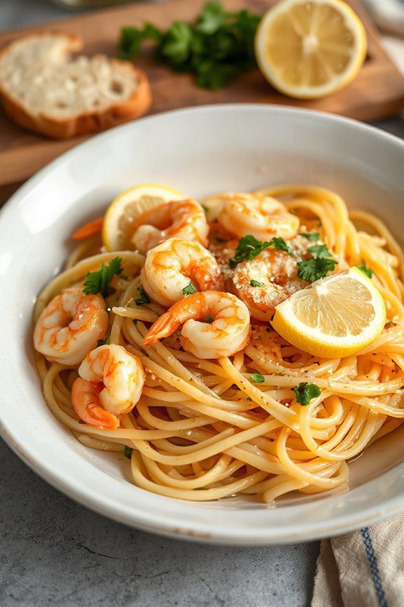 garlicky shrimp pasta delight