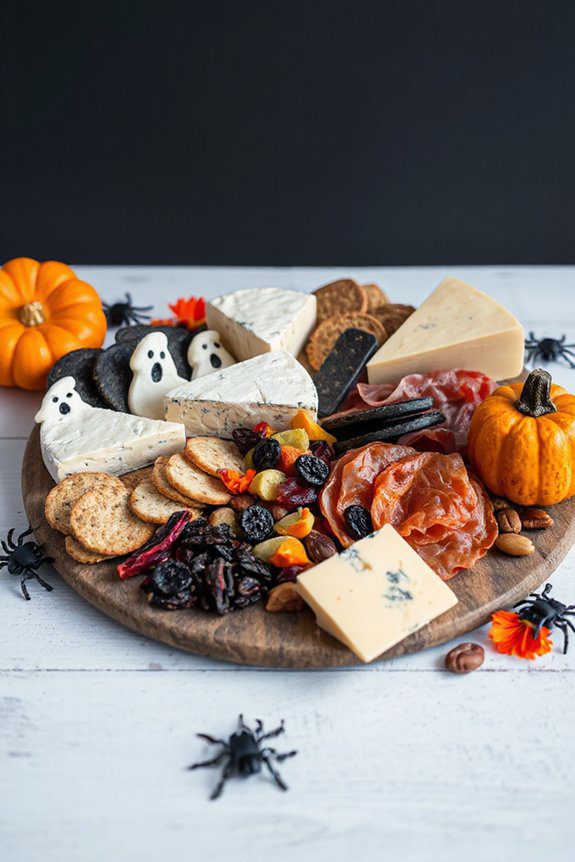ghoulish halloween cheese board