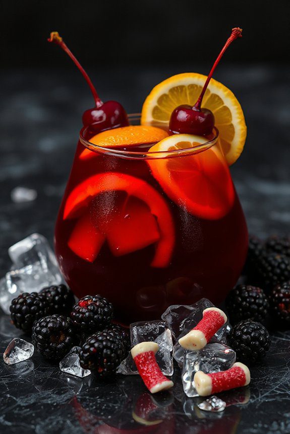halloween themed sangria cocktail