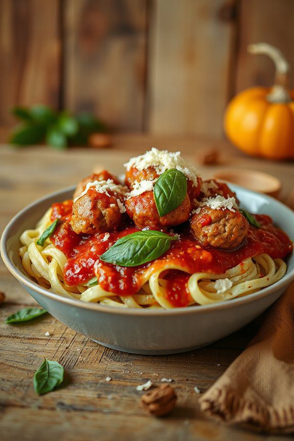 healthy zucchini noodles meatballs