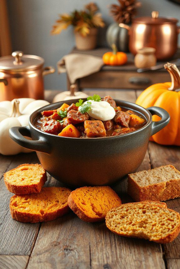 hearty pumpkin sausage chili
