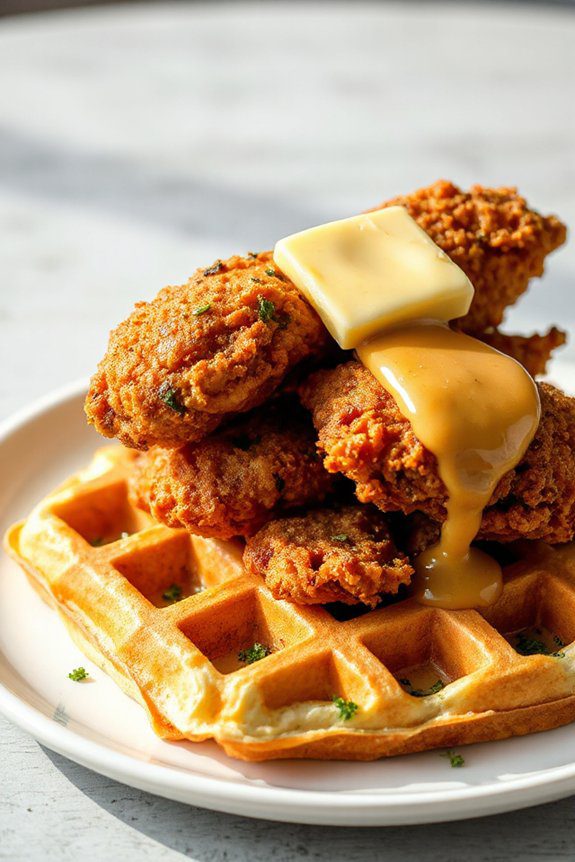 herb seasoned chicken waffles