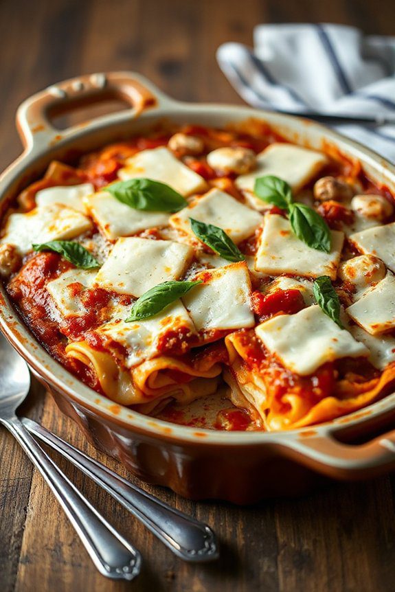 homemade lasagna with sauce