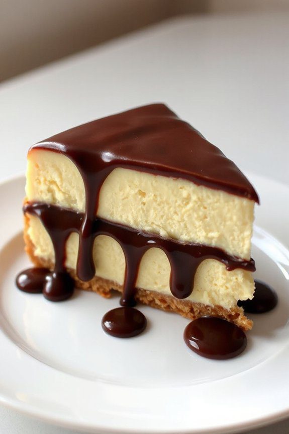 indulgent cheesecake with ganache