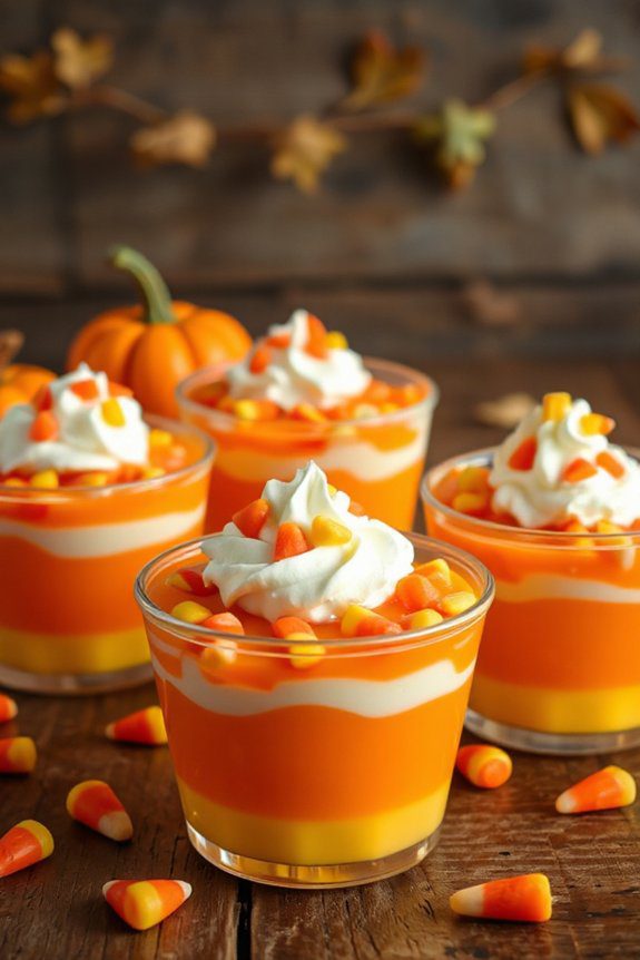 layered halloween jello cups