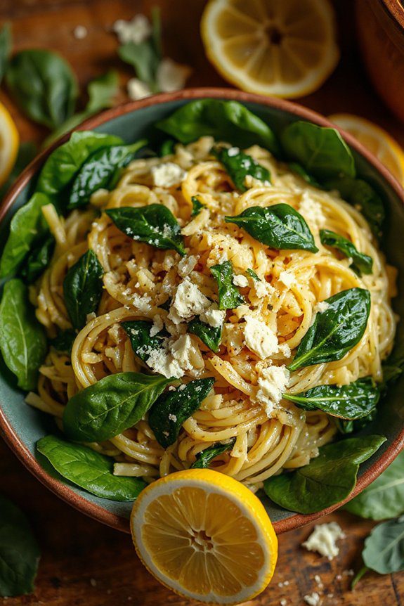 lemon infused spinach orzo delight