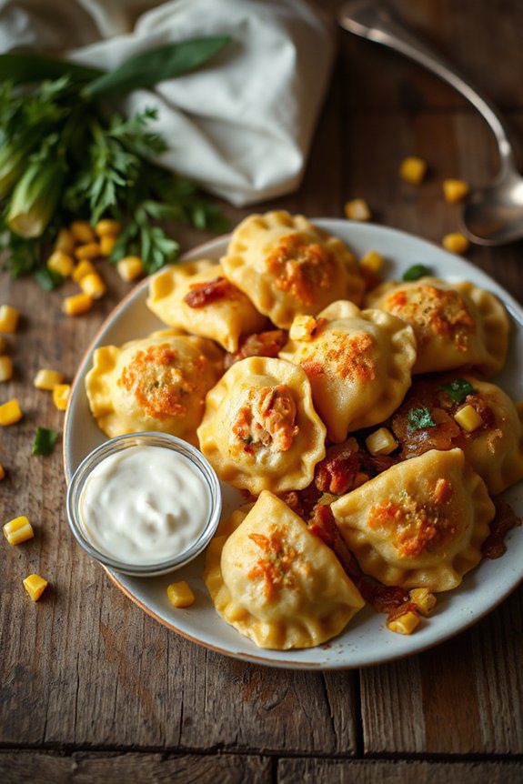 lobster filled savory dumplings