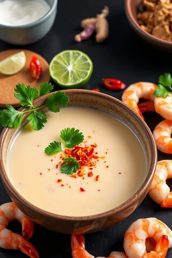 luxurious coconut shrimp bisque