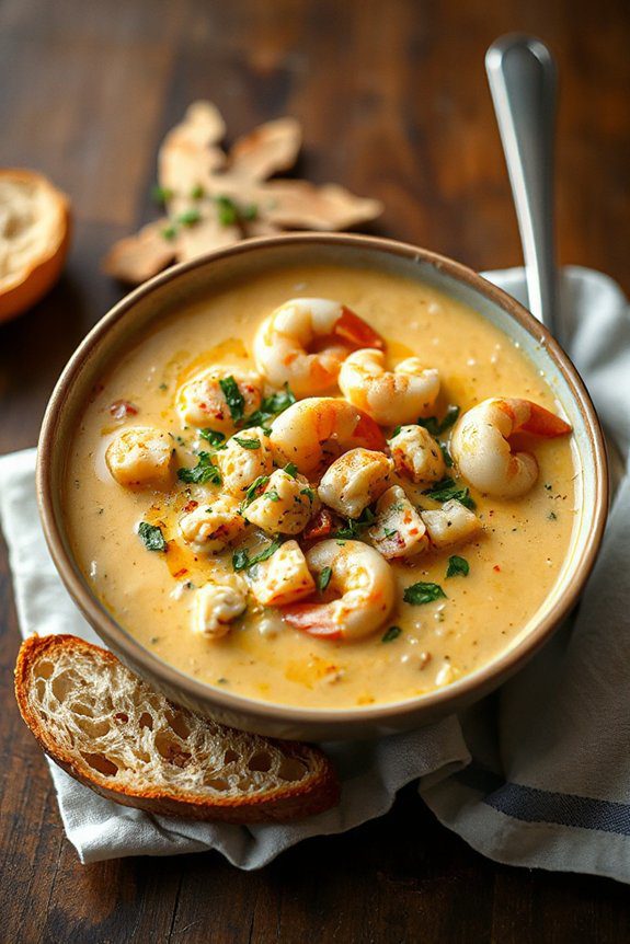 luxurious creamy seafood bisque