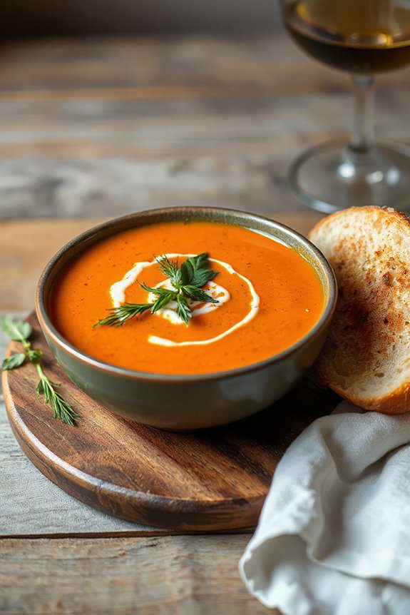 luxurious herbed crab bisque