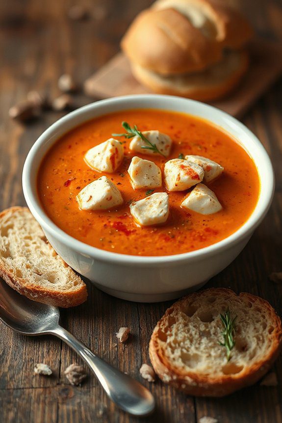luxurious roasted crab bisque