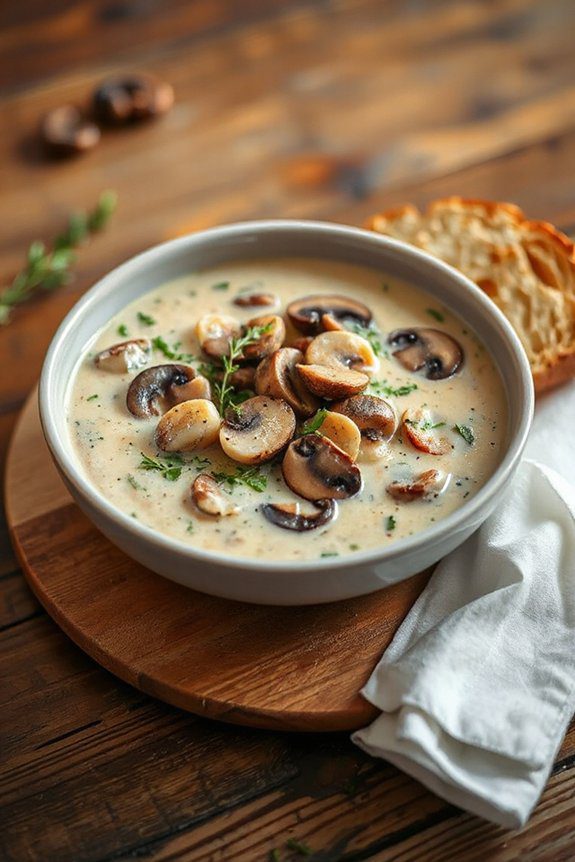 luxurious seafood mushroom bisque