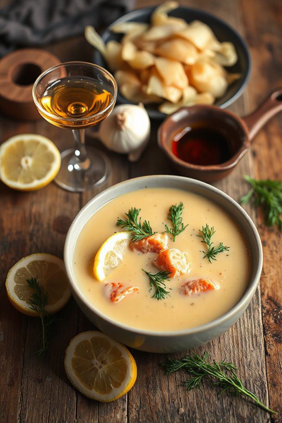 luxurious smoked salmon bisque